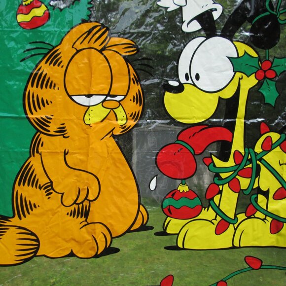 Rare Garfield Christmas Vinyl Shower Curtain - Picture 3 of 5